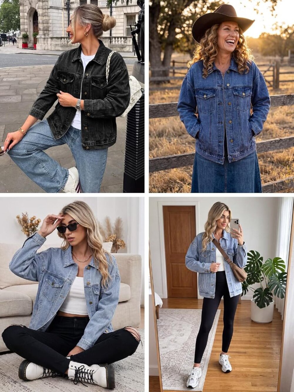 Women's Light Blue Oversized Button Down Pockets Imported Denim Jeans Jacket - Picture 7 of 7